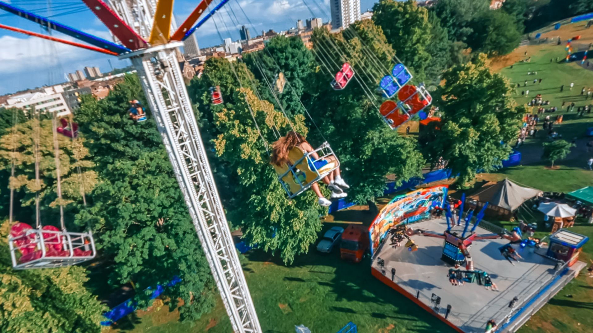 Dynamic FPV Drone shot at Festival Fairground